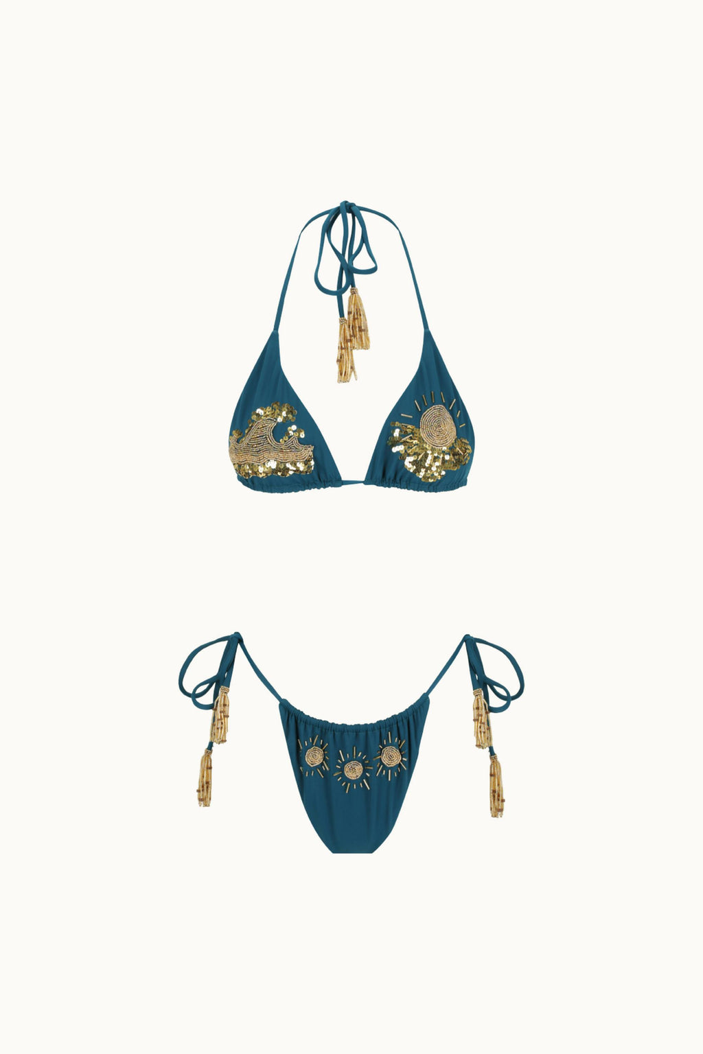 BEADED KINI TOP - SUNSHINE