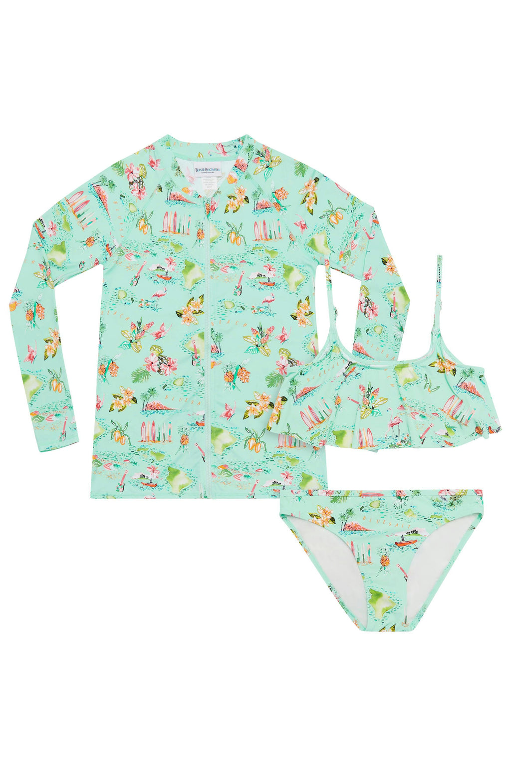 Island Life Frill Bikini and Rash Top Set
