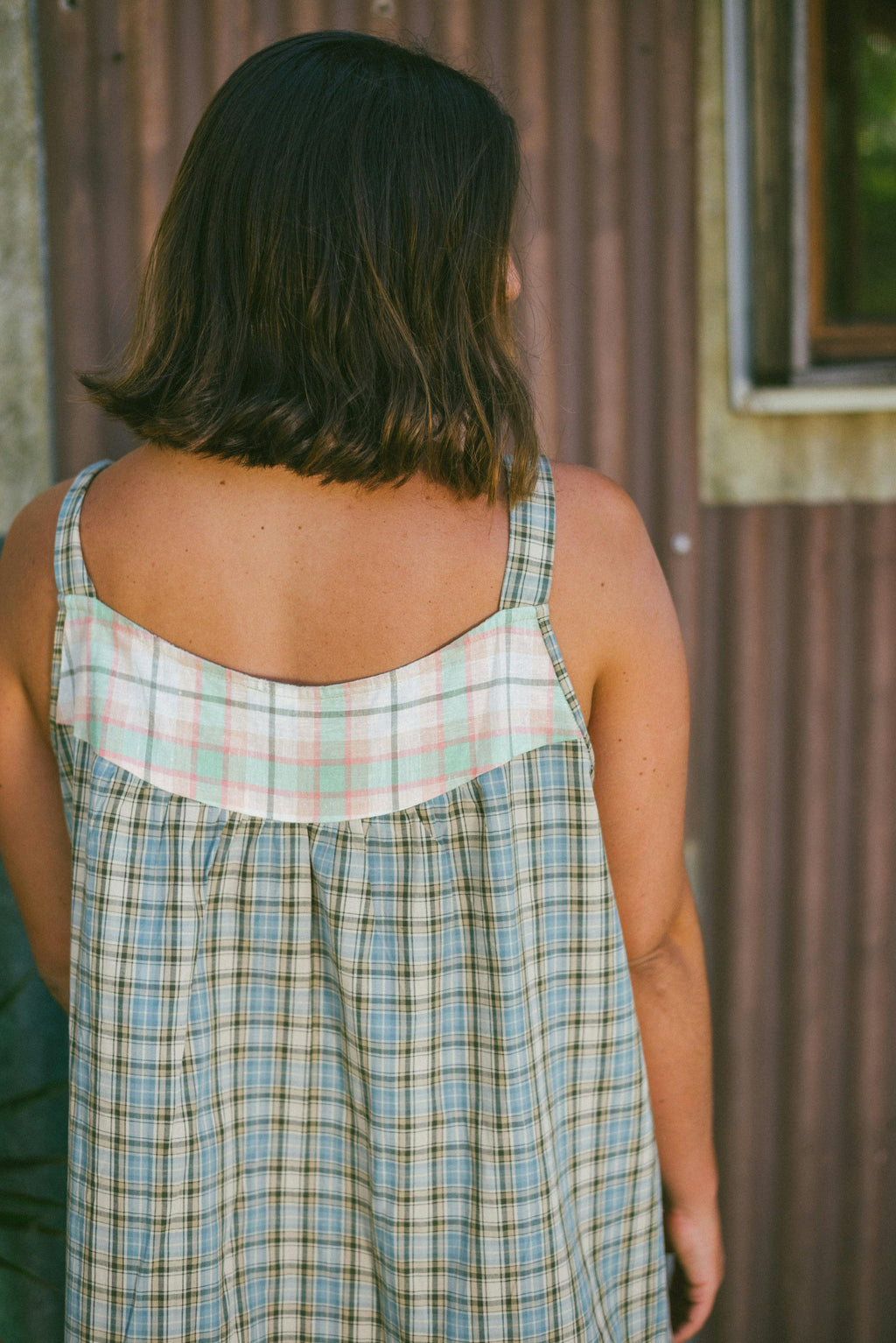 Patchwork Sun Dress in Cottage Plaid