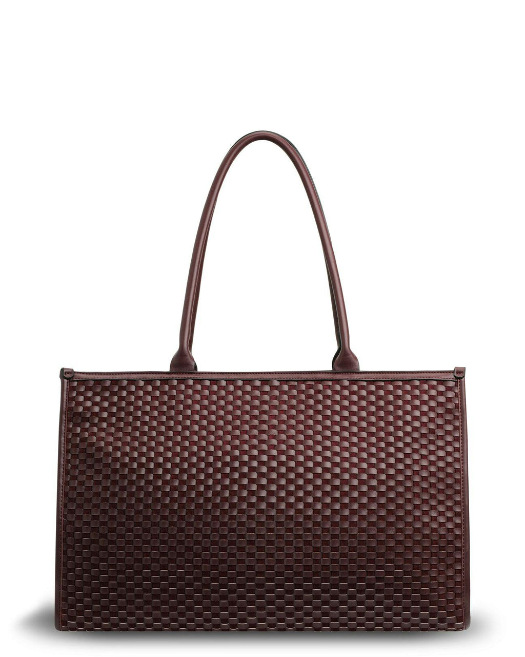 Prene | The Era Bag (BURGUNDY) Woven Suede Vegan Leather Tote Bag