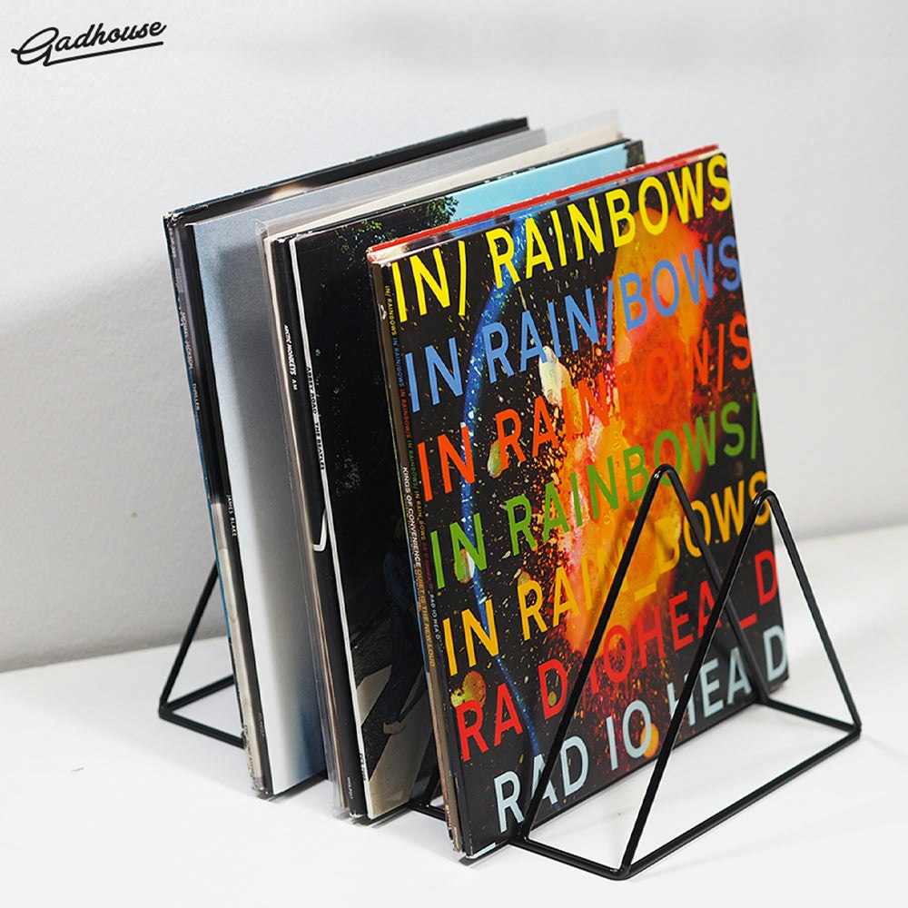 Crosley Cruiser Bluetooth Portable Turntable - White Sands + Gadhouse Vinyl Rack Bundle - Black