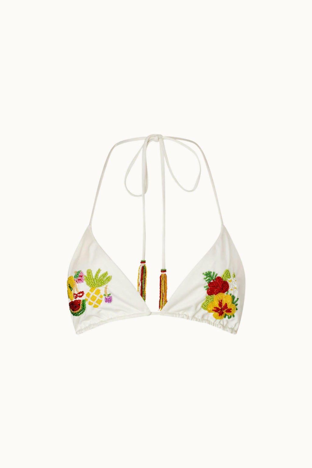 GILLI BEADED TRIANGLE KINI - WHITE