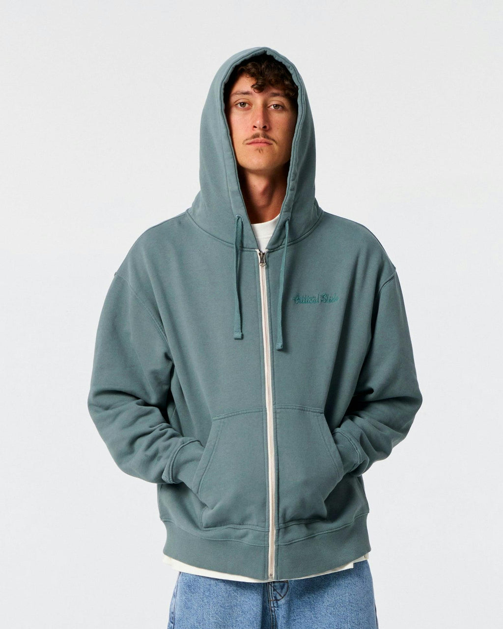 Business Zip Hood - Dusty Green