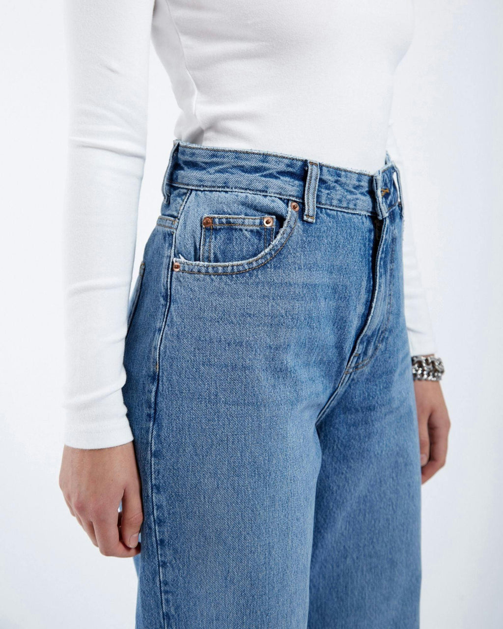 Donna Baggy Jeans - Stream Sky Used