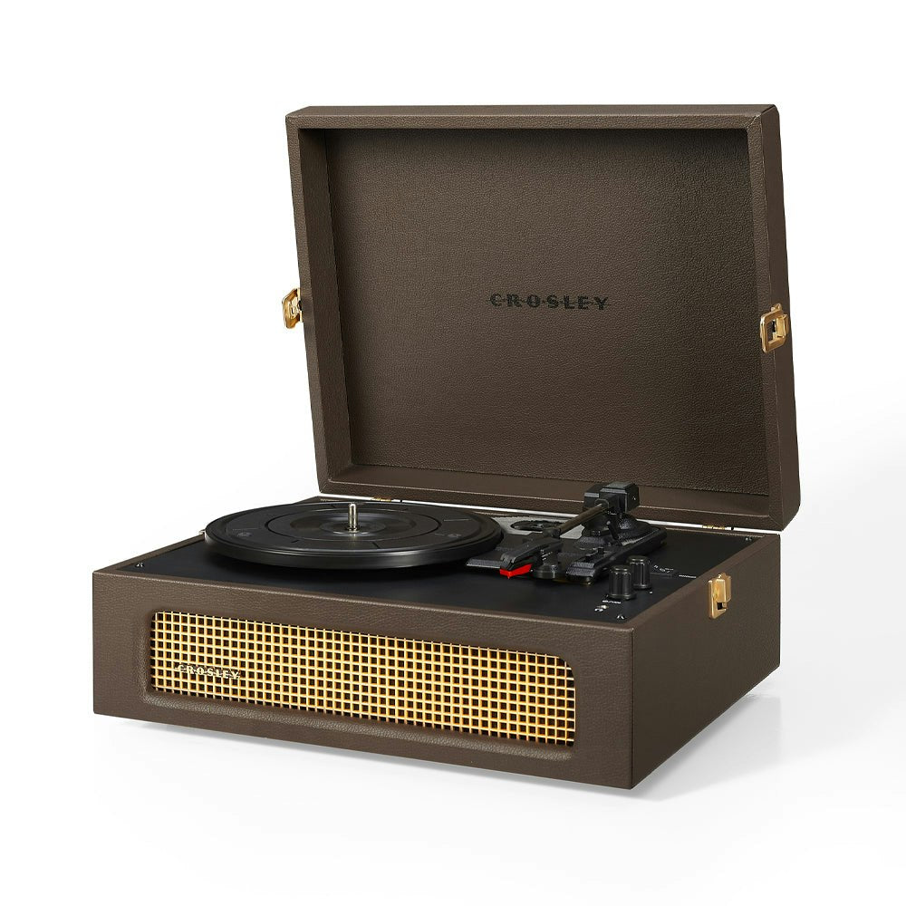 Crosley Voyager Bluetooth Portable Turntable - Cocoa + Gadhouse Vinyl Rack Bundle - Black