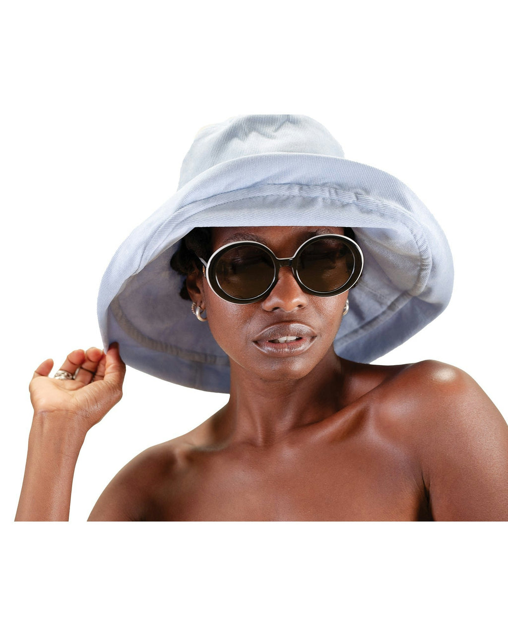 THE ORBIT - Black on White Sunglasses | Grey Polarised Lenses