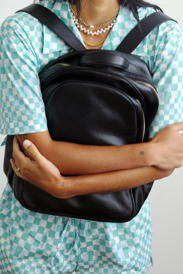 Leather Backpack | Black Gold