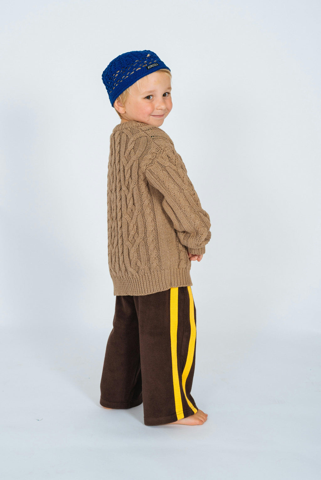 Kids Cable Knit in Mocha