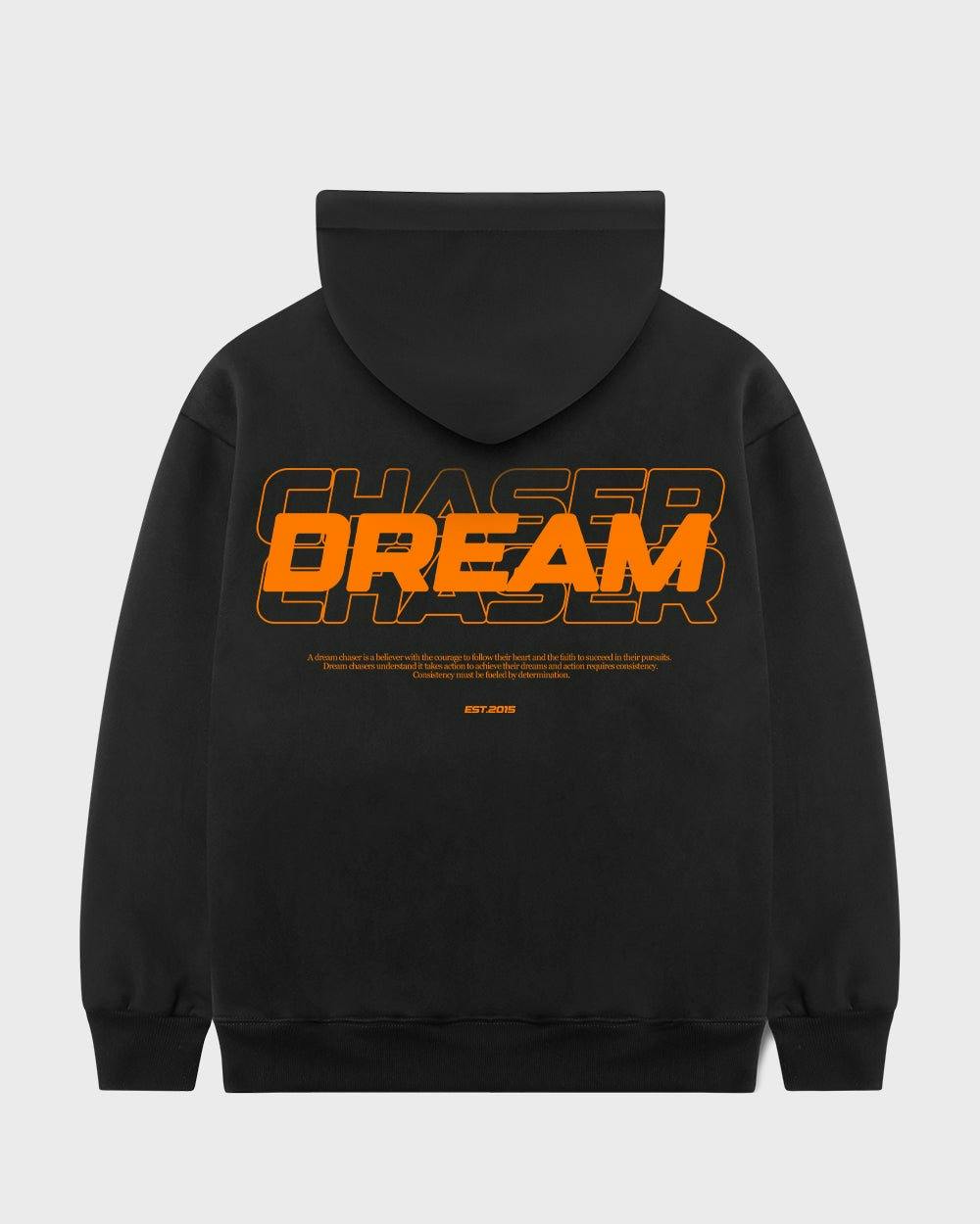"Dream Chaser" Orange Hoodie // BLACK