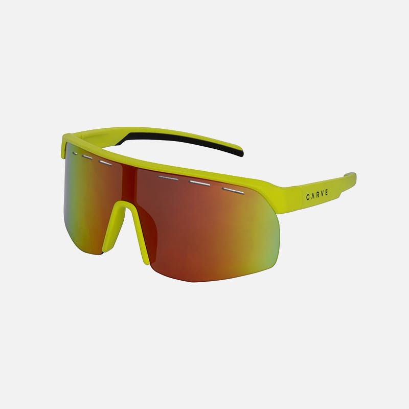 VELOCITY HD - Matte Fluro Yellow Frame, Grey Lens with Red Iridium plus Venting