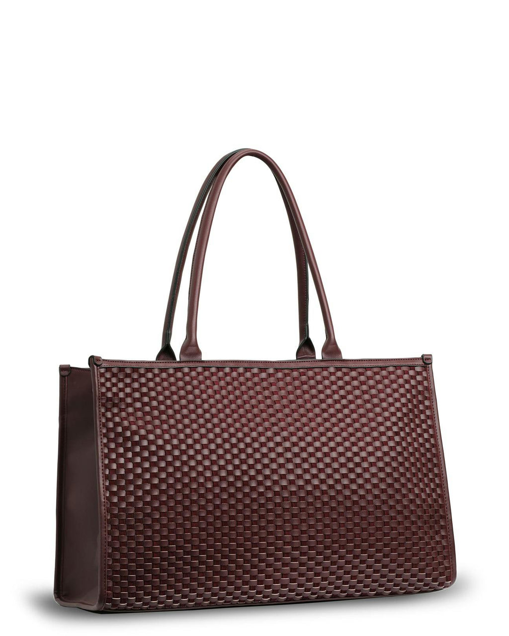 Prene | The Era Bag (BURGUNDY) Woven Suede Vegan Leather Tote Bag