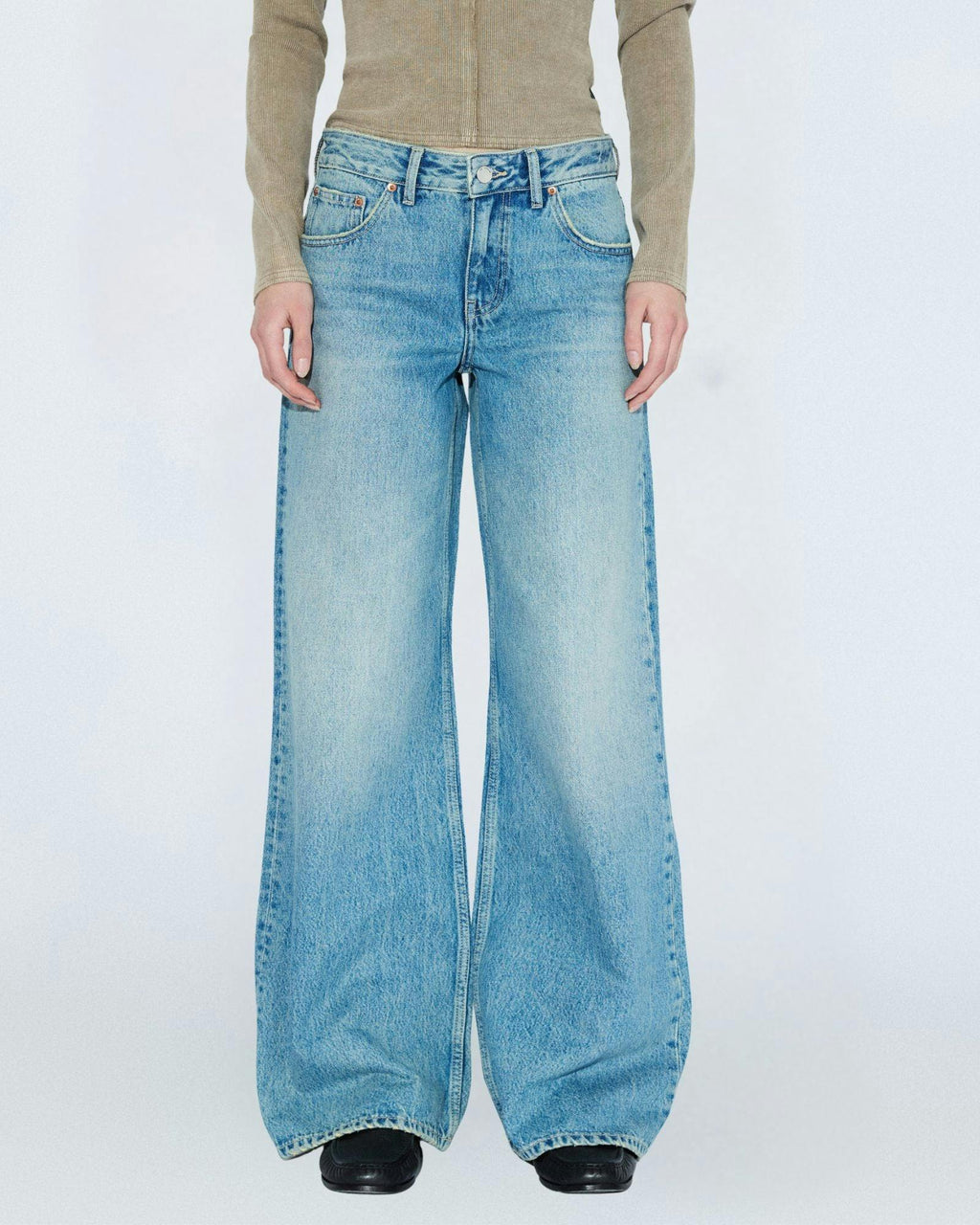 Rhue Low Wide Jeans TALL - Drift Sky Used
