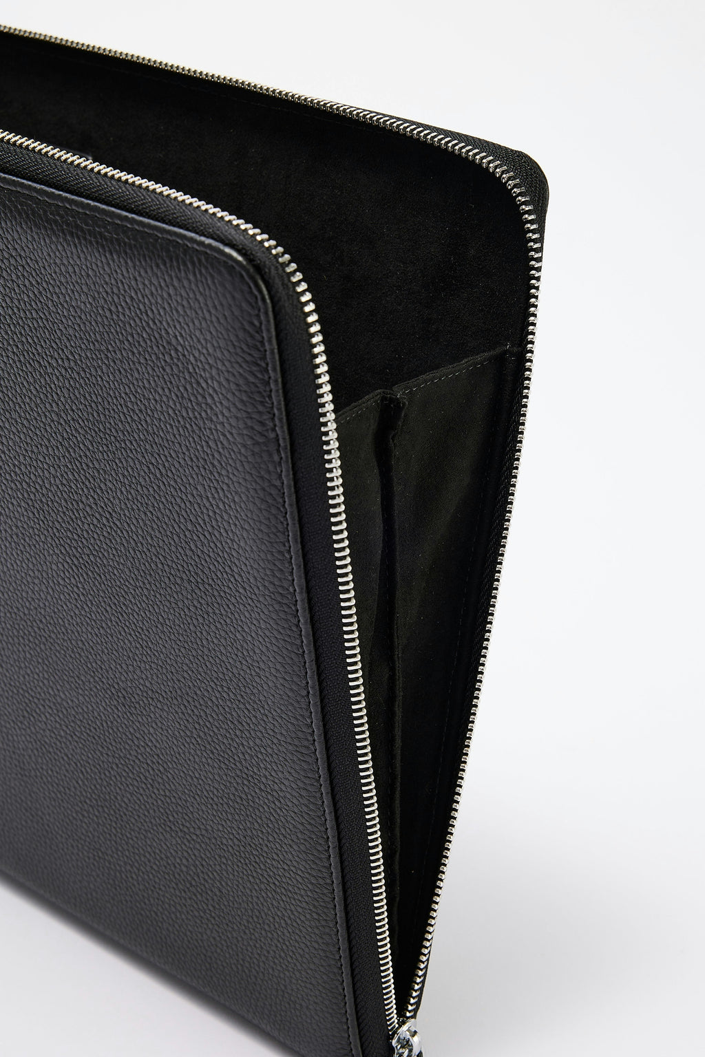 14" Padded Leather Laptop Case | Black Silver