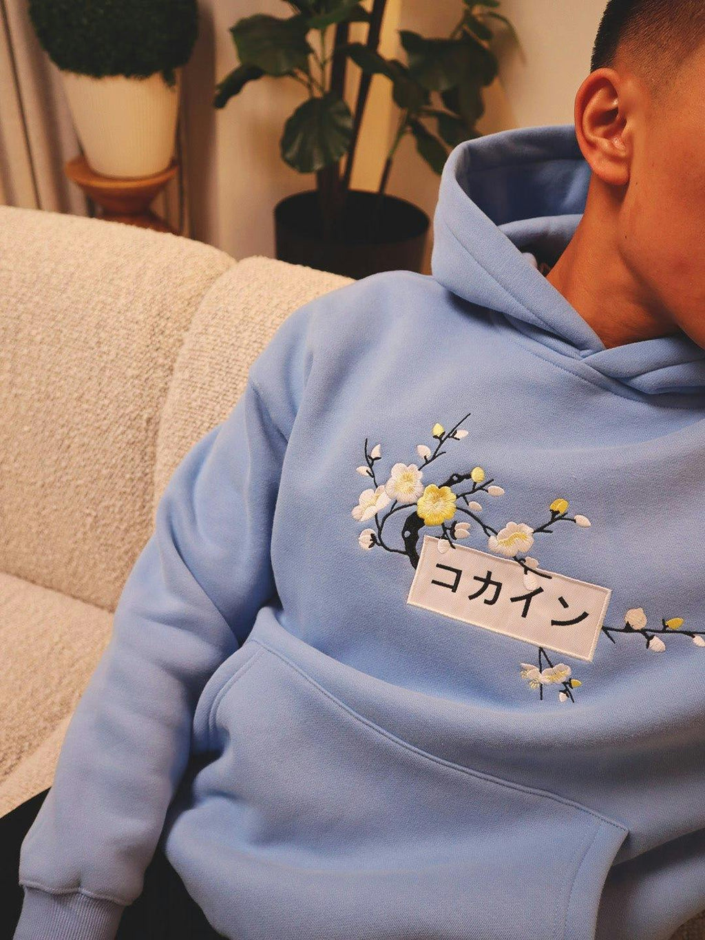 Blue / Yellow & White Blossom //// Hoodie