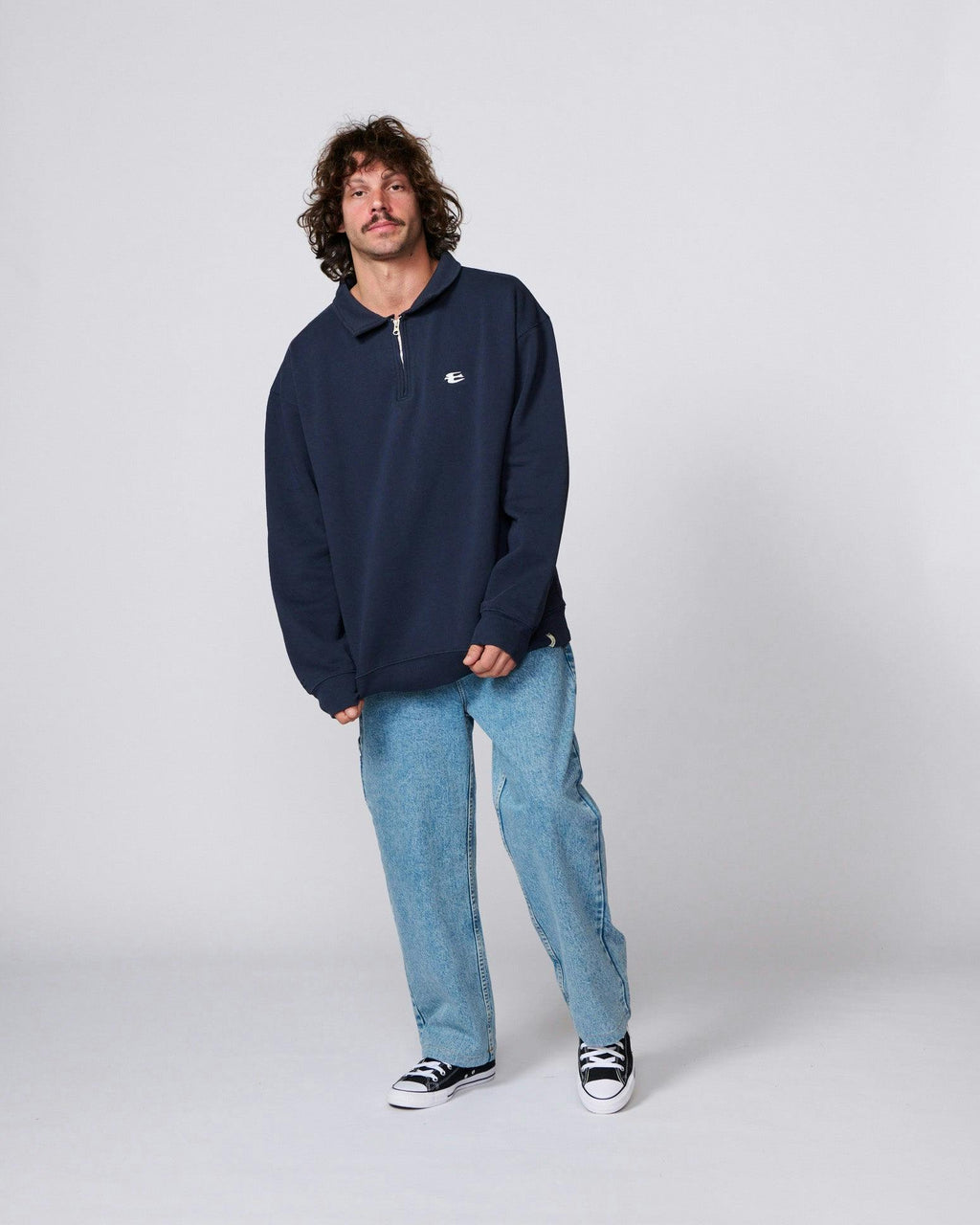 Resin 1/4 Zip Crew - Blue