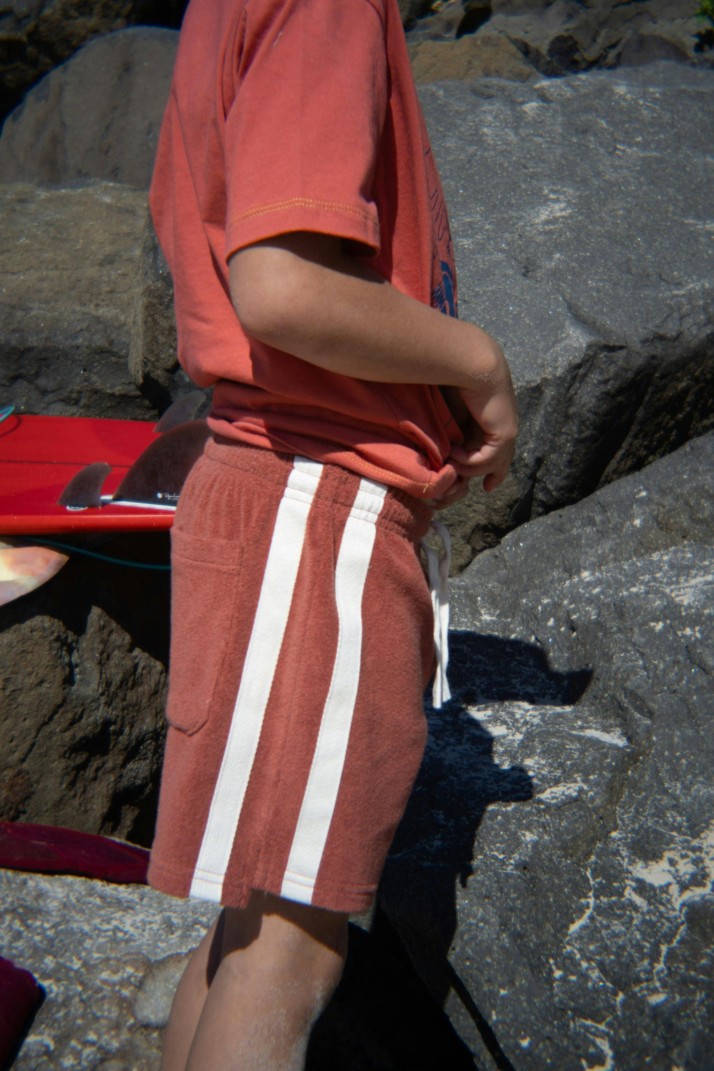 Mini Terry Towelling Shorts in Rust