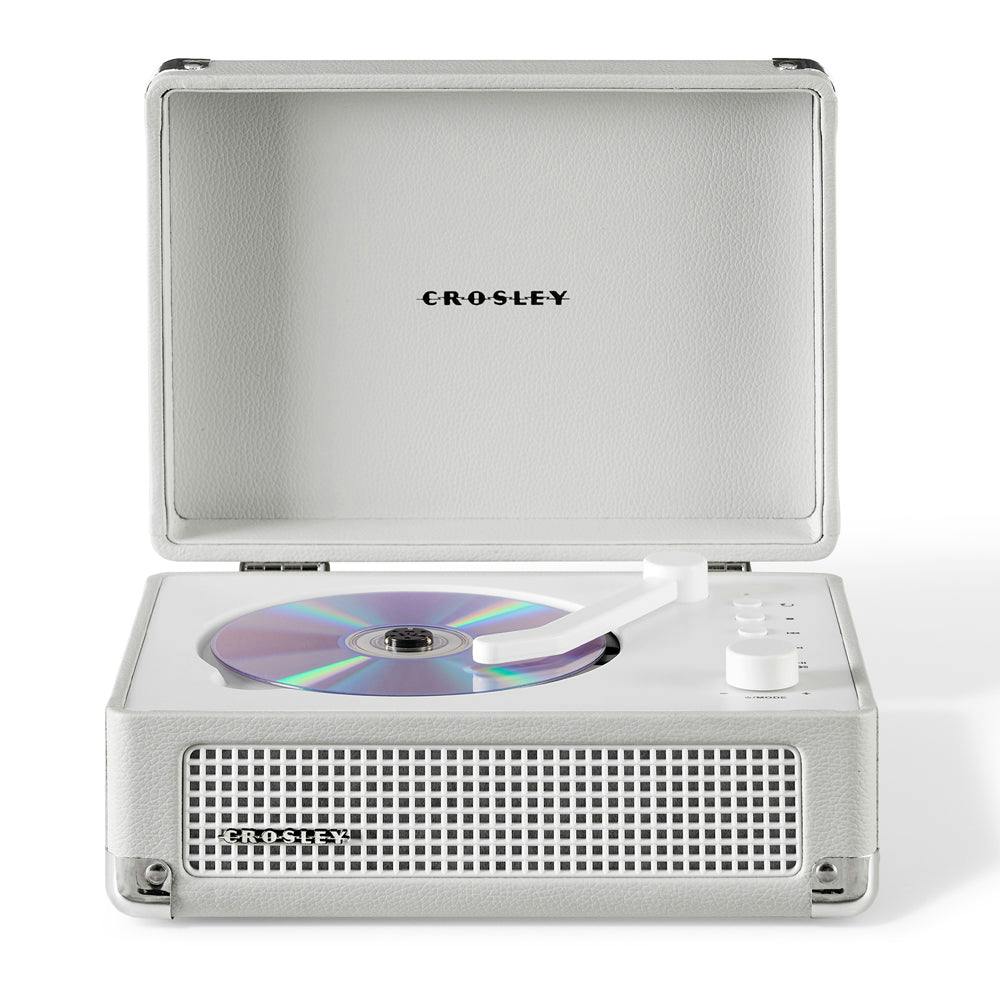 Crosley Cruiser Portable Retro CD Player with Stereo Bluetooth Speakers, FM Radio - White Sands