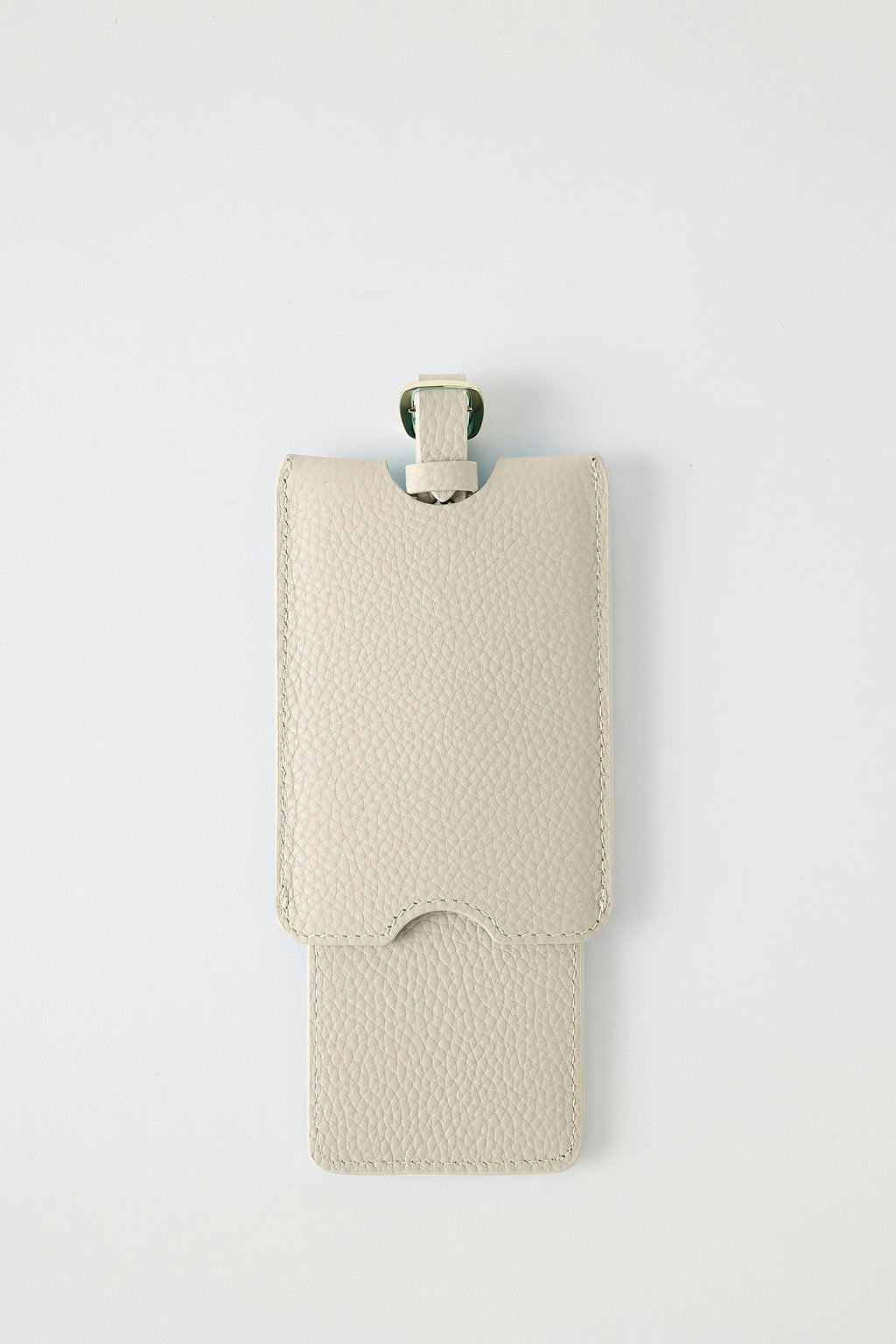 Leather Luggage Tag | White Gold