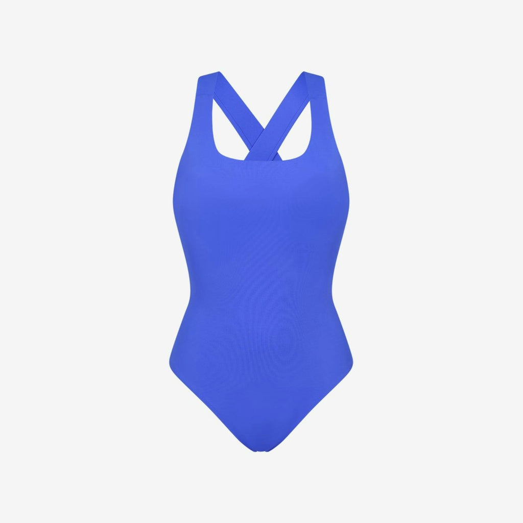Nerida One Piece Swimsuit Scoop Neck ― Blue