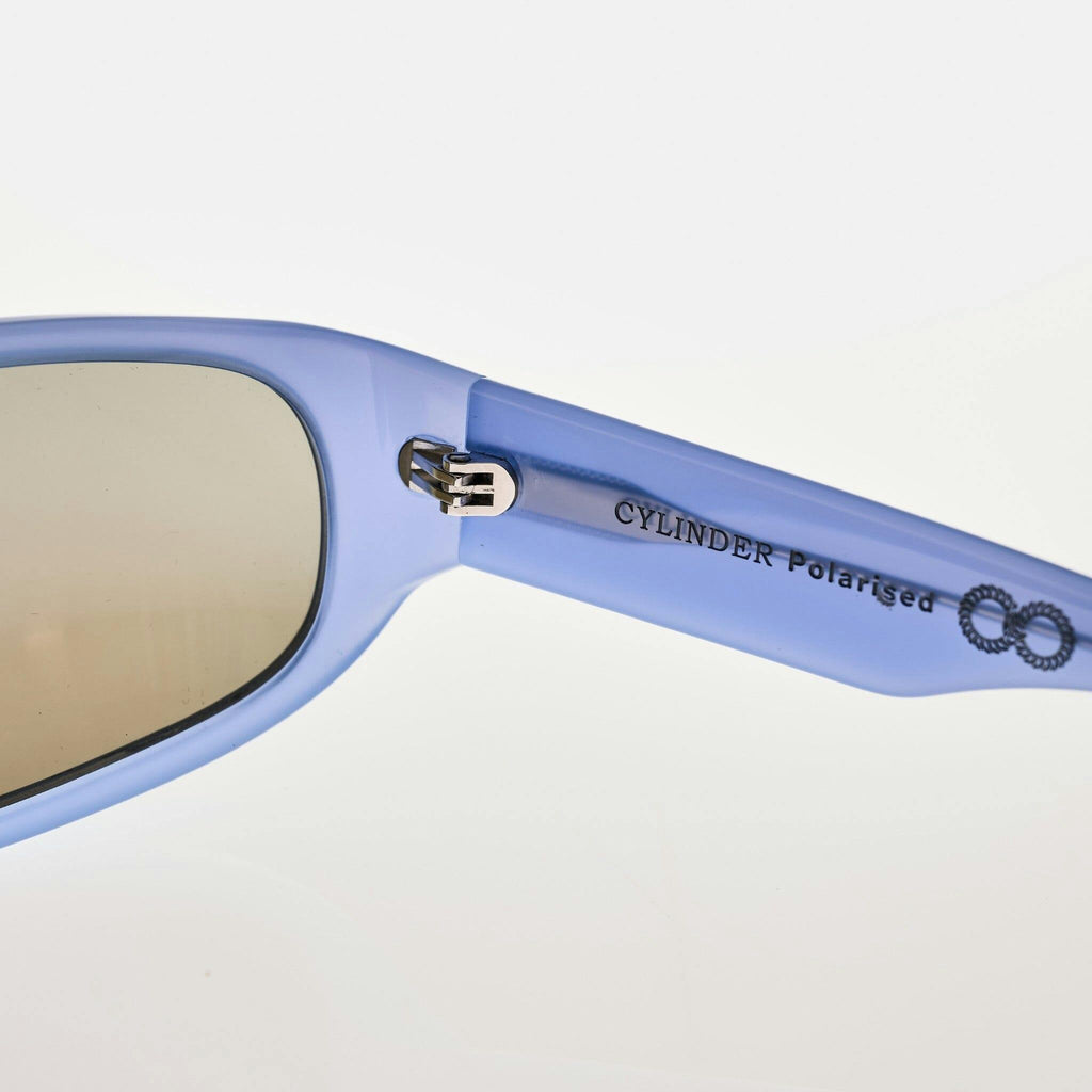 CYLINDER Pearl Sky Blue | Grey Polarised Blue Chrome Mirror Bio Lens