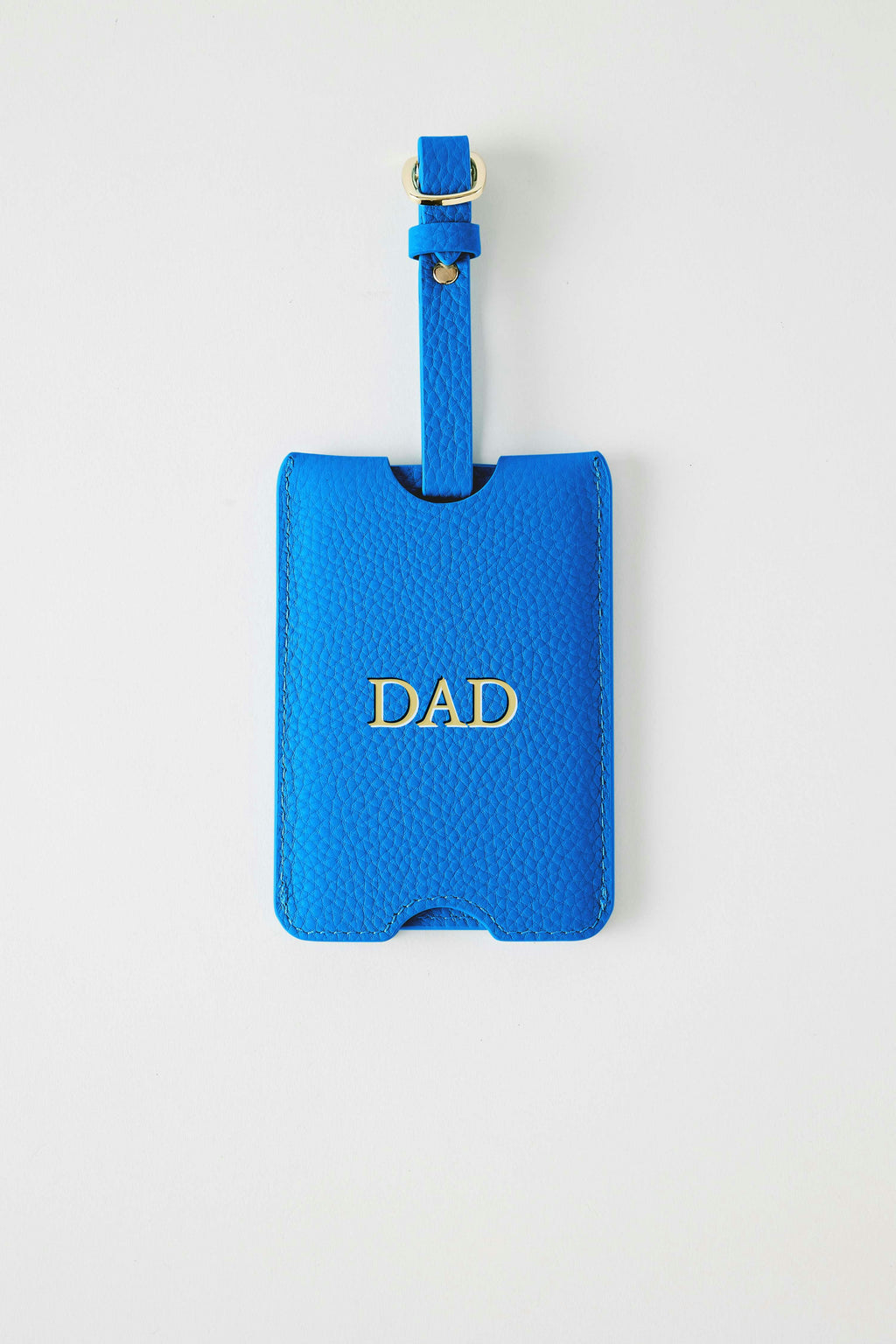 Leather Luggage Tag | Cobalt Gold