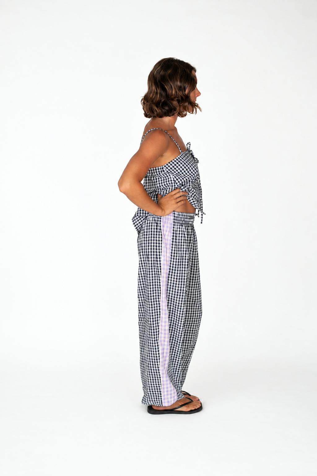 Aura Genie Pants in Black Gingham