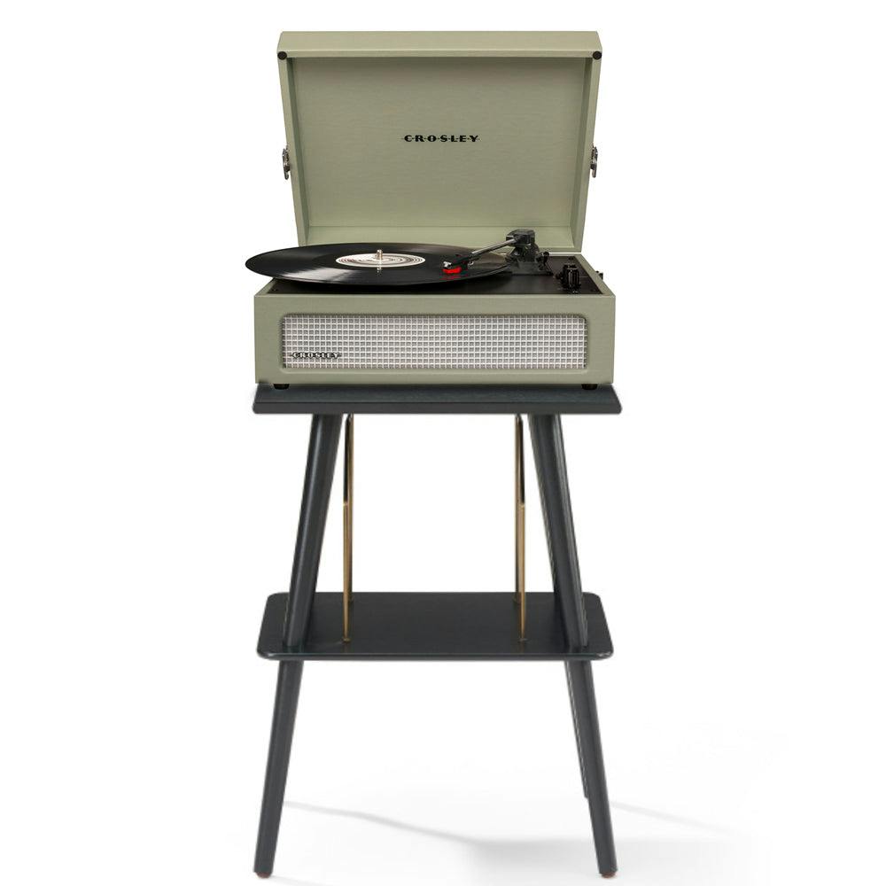 Crosley Voyager Bluetooth Portable Turntable + Crosley Turntable Stand Bundle - Sage