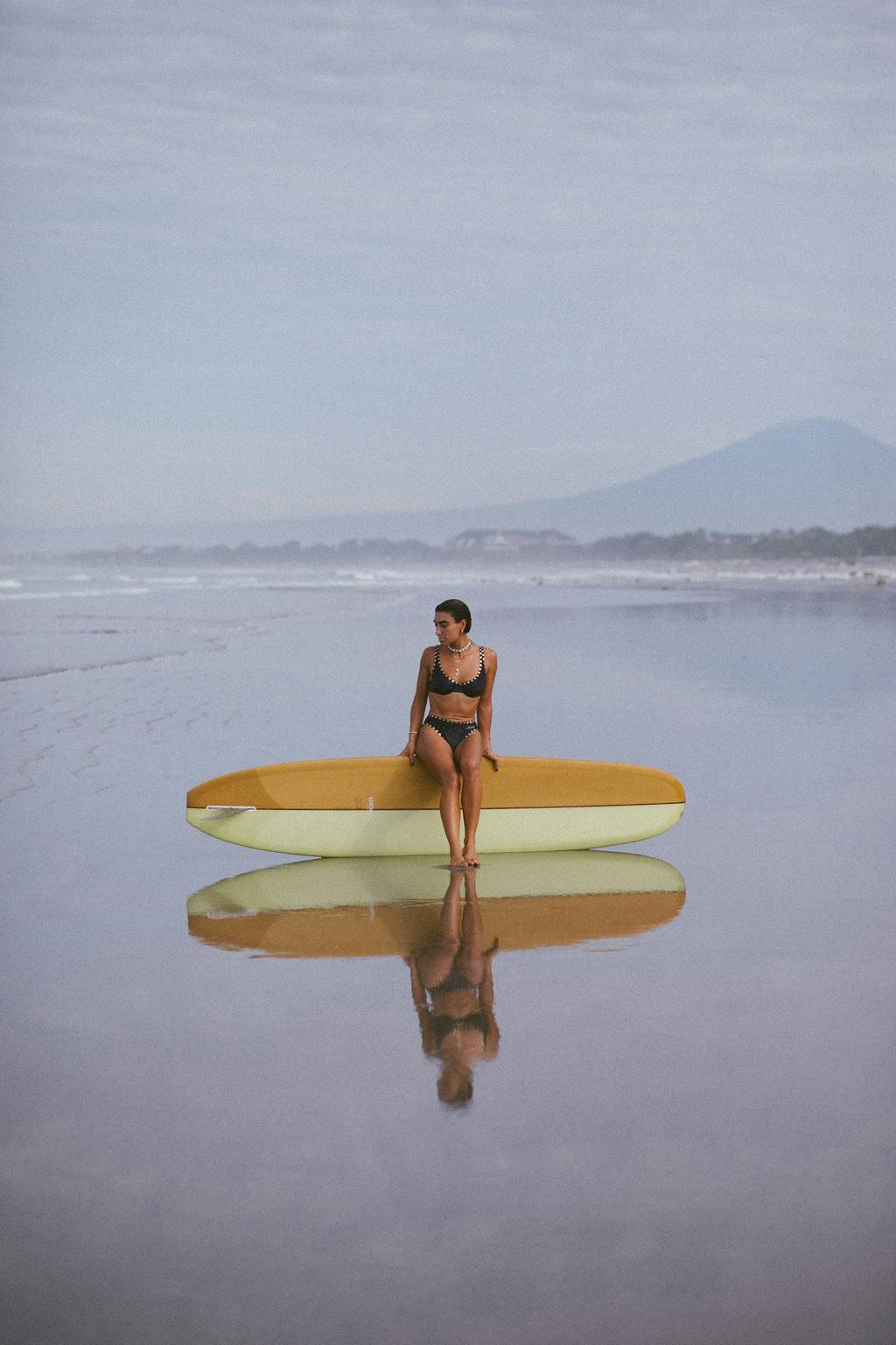 Pacific Bikini Top in Navy and Gold