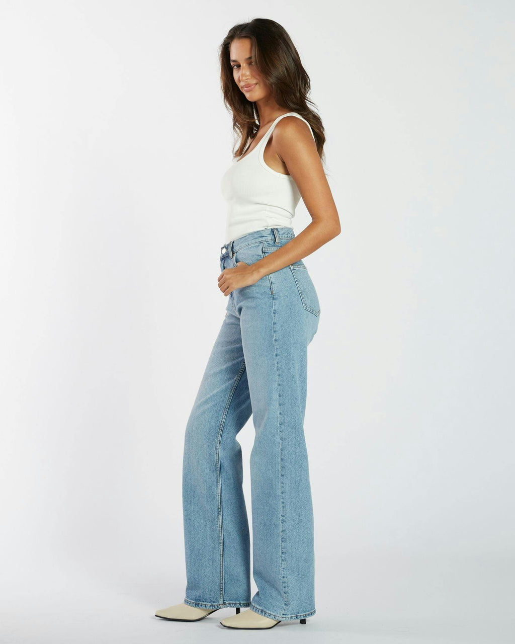 Echo High Straight Jeans - Bay Blue Jay