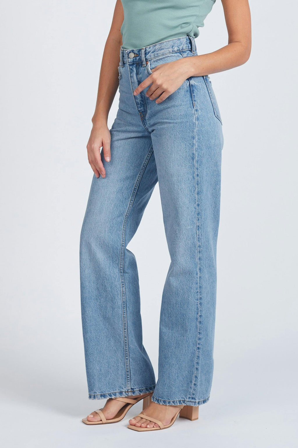 Echo High Straight Jeans - Blue Jay