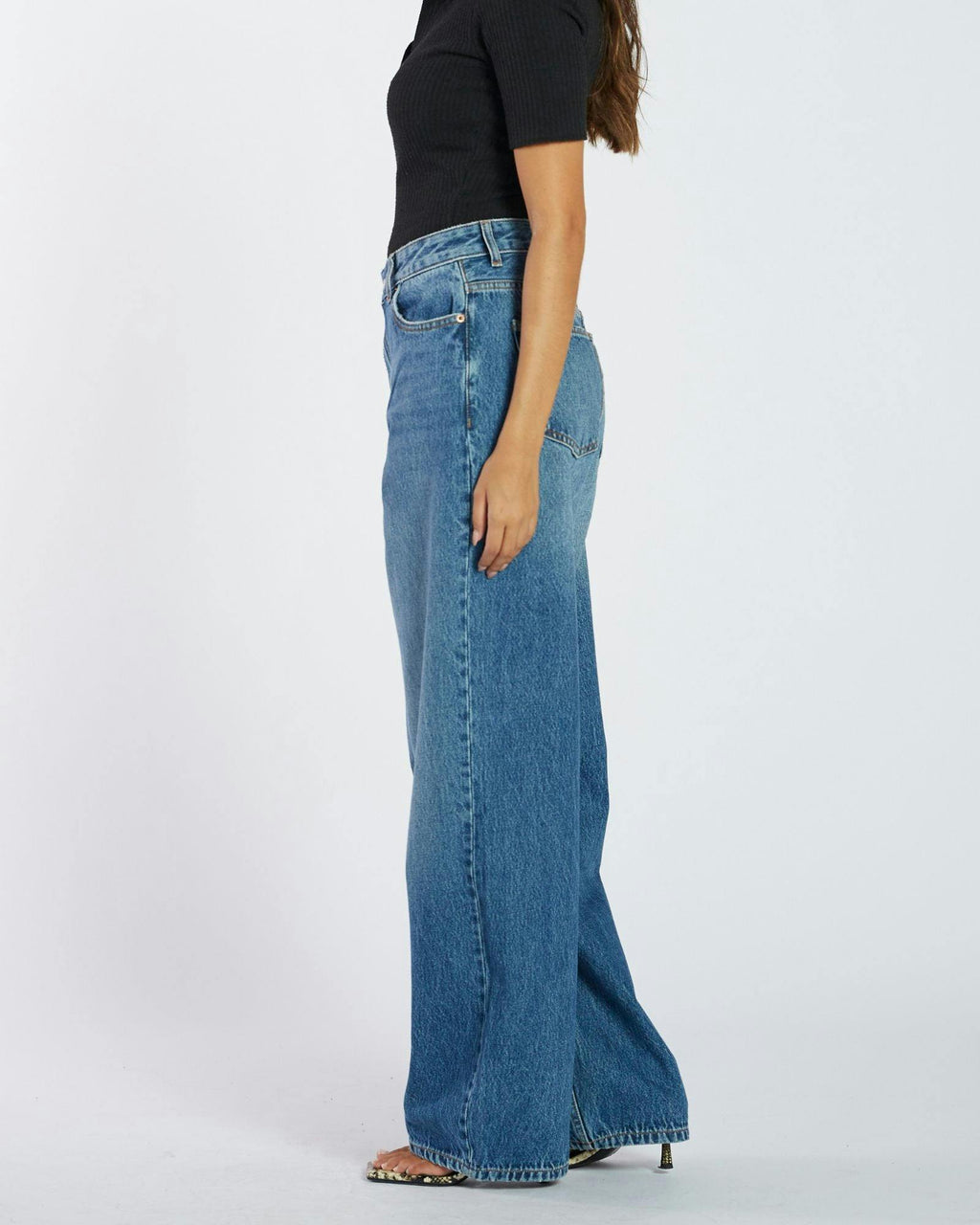 Donna High Relaxed Jeans - Stream Mid Used