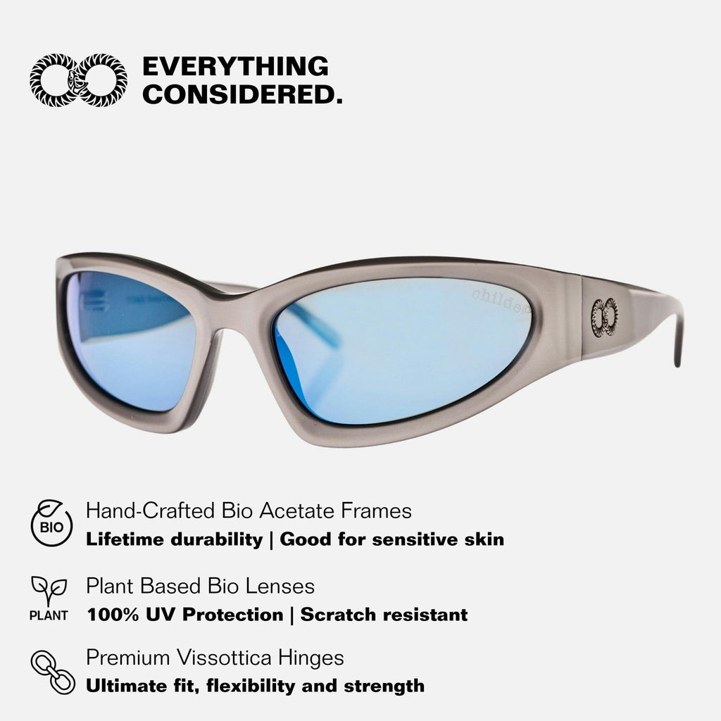 TOMB Chrome | Grey Polarised Blue Chrome Mirror Bio Lens