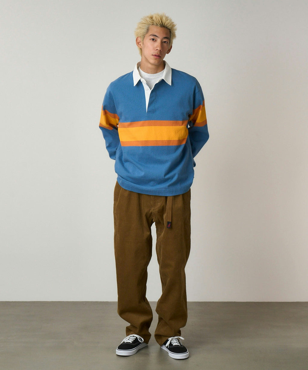 Gramicci Langdon Rugby Shirt in Sky Apricot