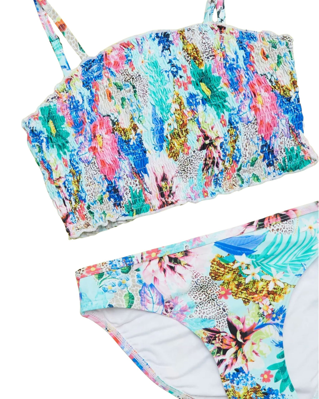 Girls Bikini and Rash Top Set - Glamour Animal Print