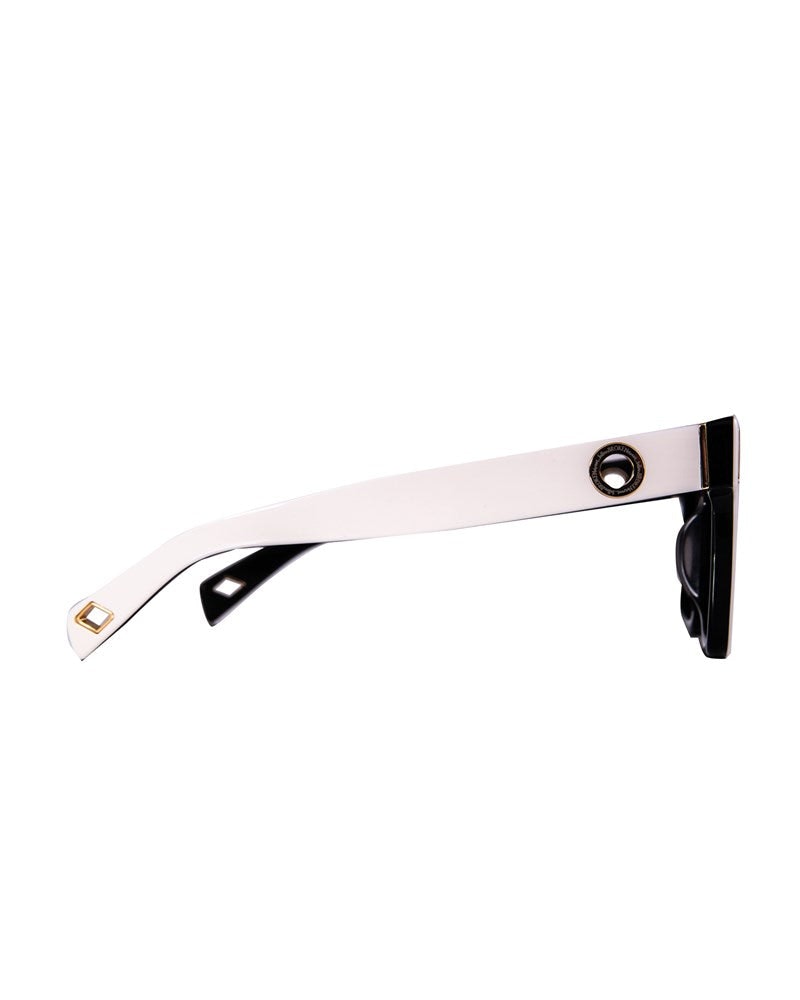 THE SOLAR FLARE – White on Black Sunglasses | Polarised Black Lenses