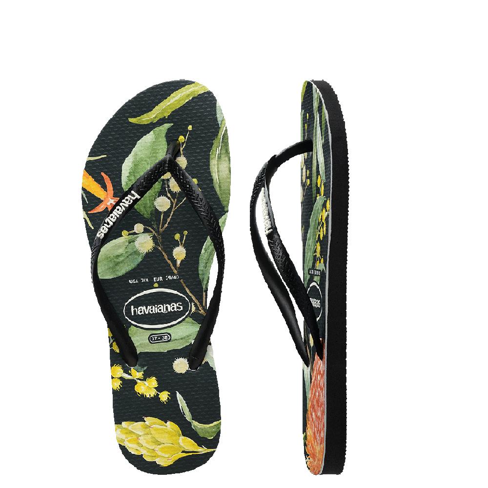 Kids Slim Fauna Bush Flower Thongs