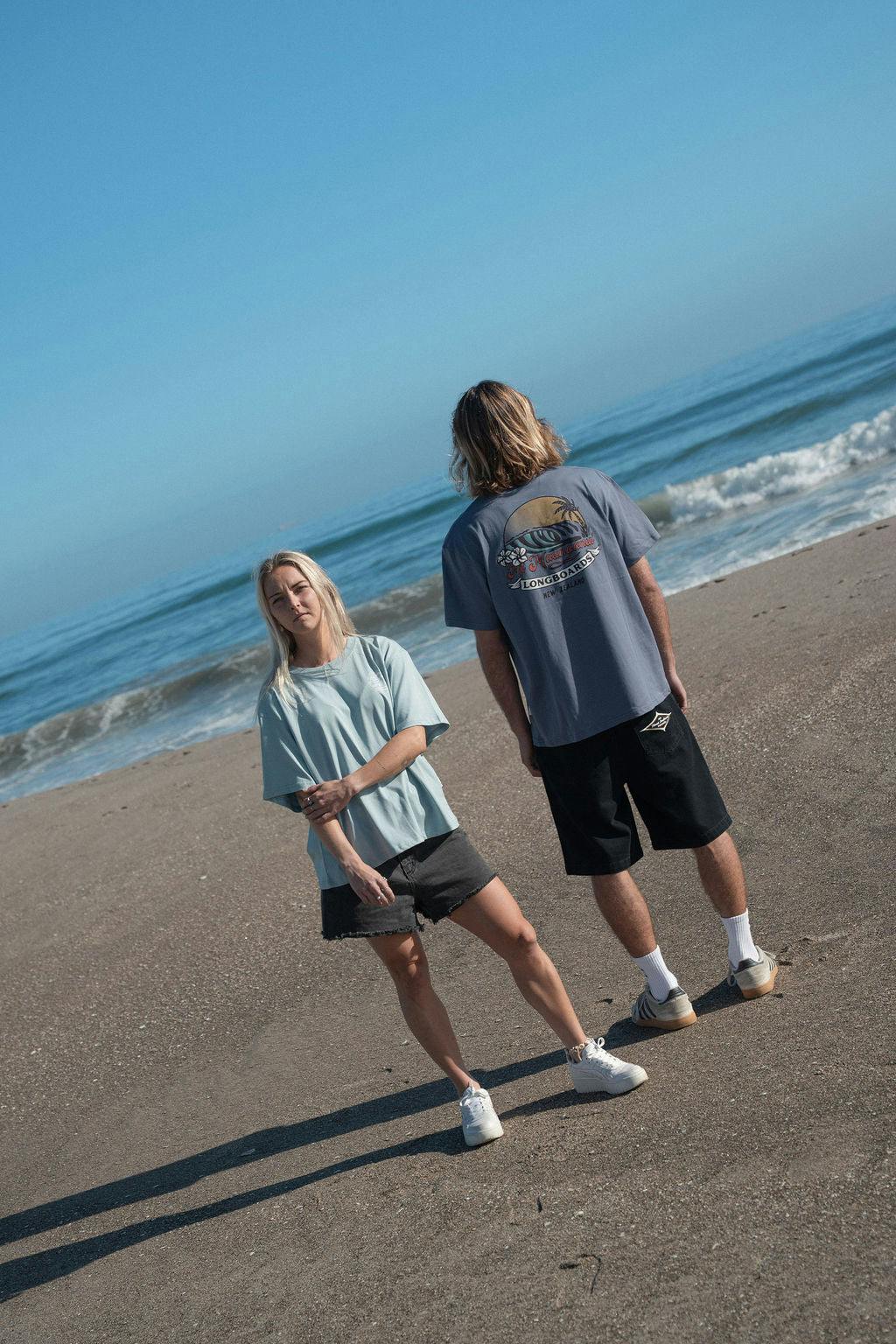 Mt Maunganui Surf Tee - Denim