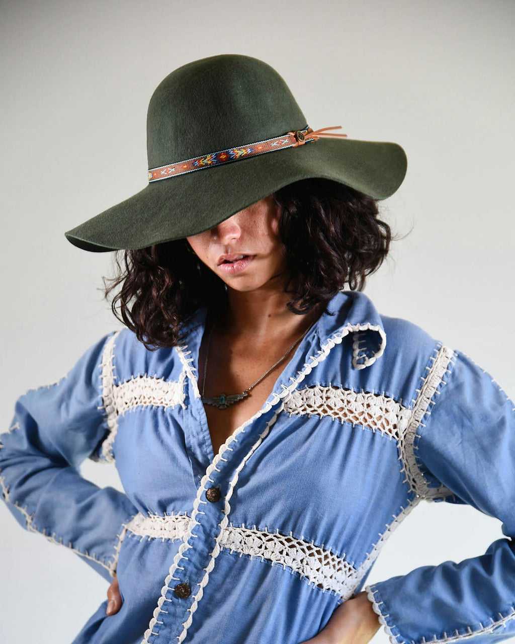 The Little Hippie Floppy Felt Hat - Forest Green