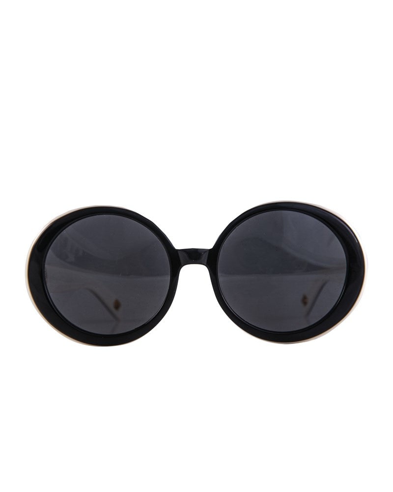 THE ORBIT - Black on White Sunglasses | Grey Polarised Lenses