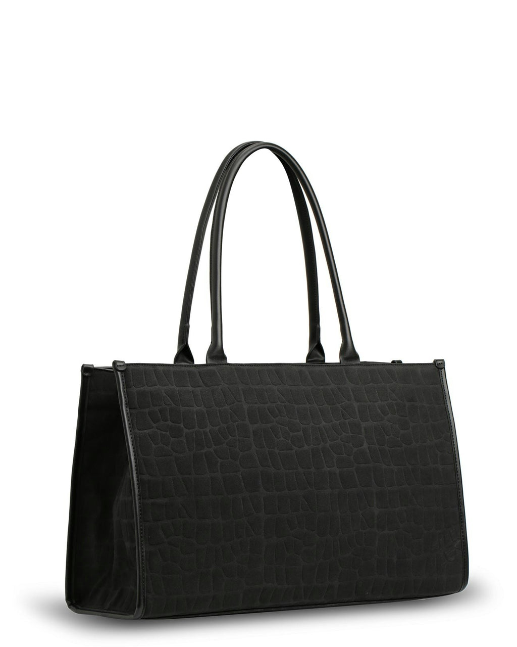 The Era Bag (BLACK SUEDE) Croc Embossed Tote Bag