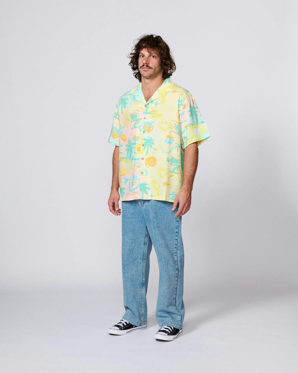 Scribbles Short Sleeve Resort Shirt - Pastel