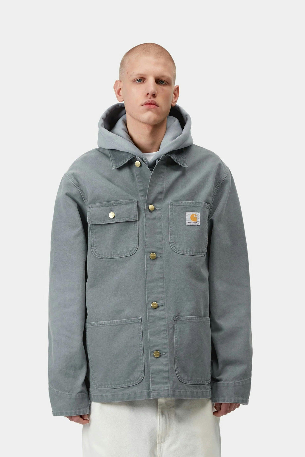 Carhartt WIP Michigan Coat in Cozy Blue Stone Canvas
