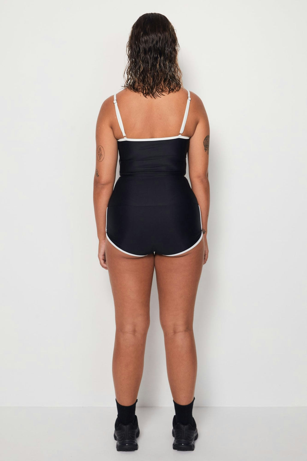 Tankini Surf Top - Black + White