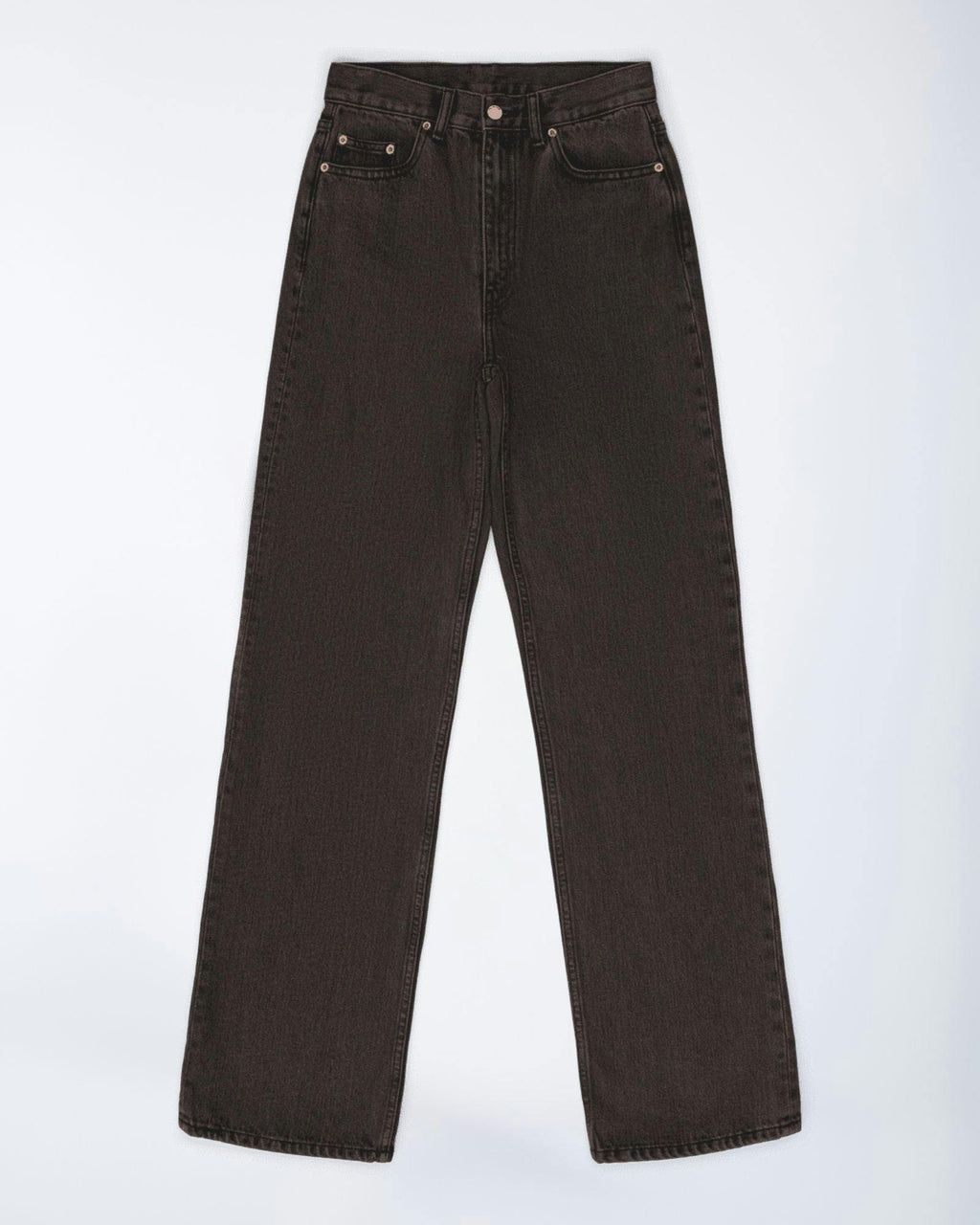 Echo High Straight Jeans PETITE - Tar Jet Brown