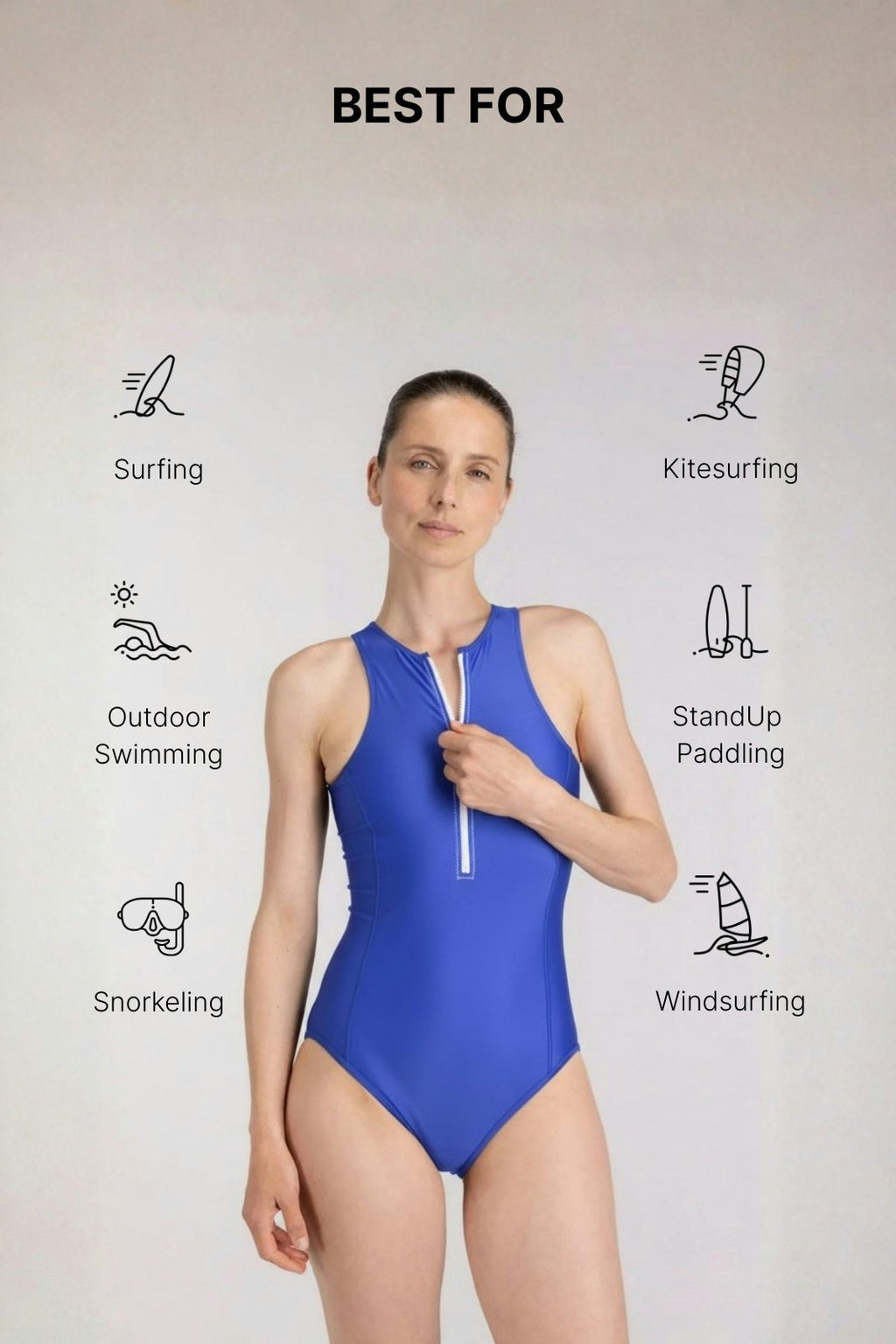 Yemaya One Piece Sleeveless Swimsuit ― Cobalt Blue