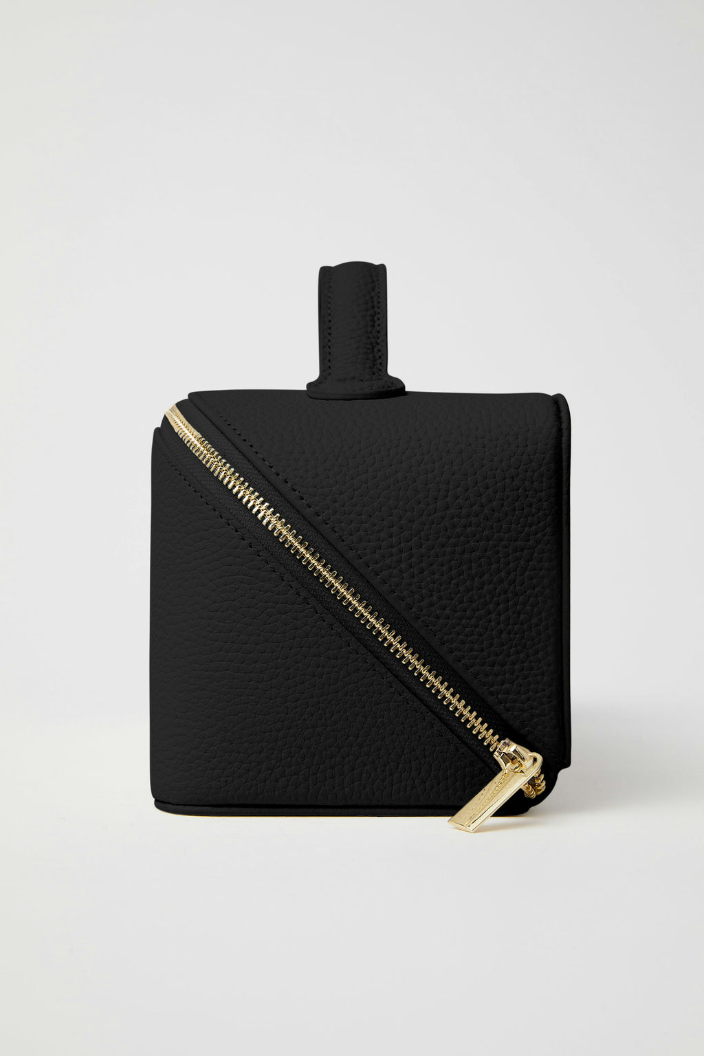 Leather Cosmetic Bag | Black Gold