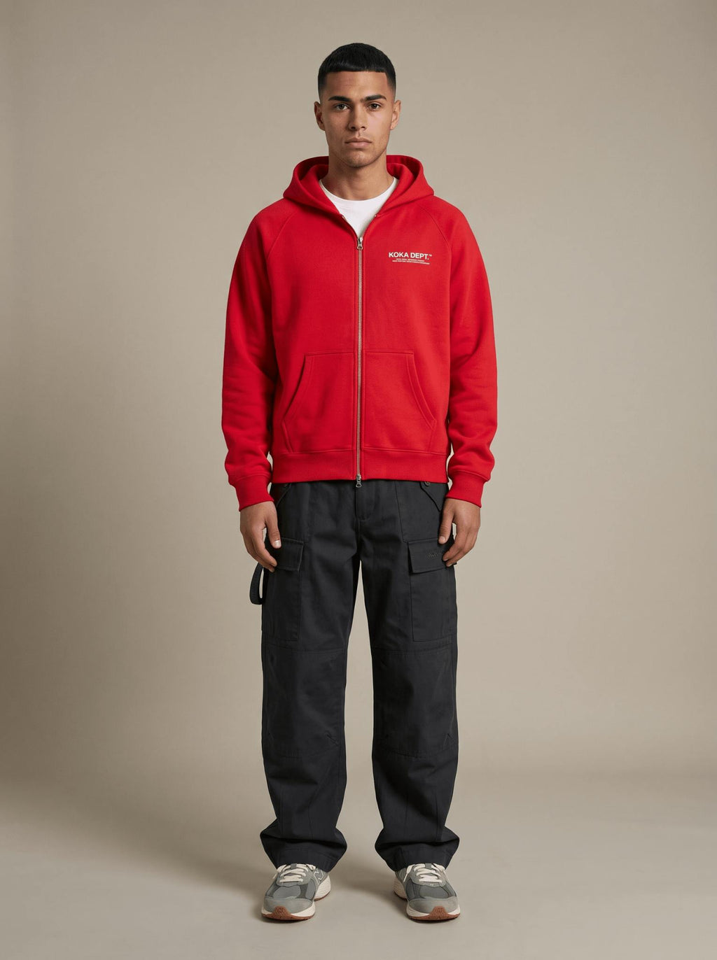 Core Zip Up Hoodie - Tonal Red
