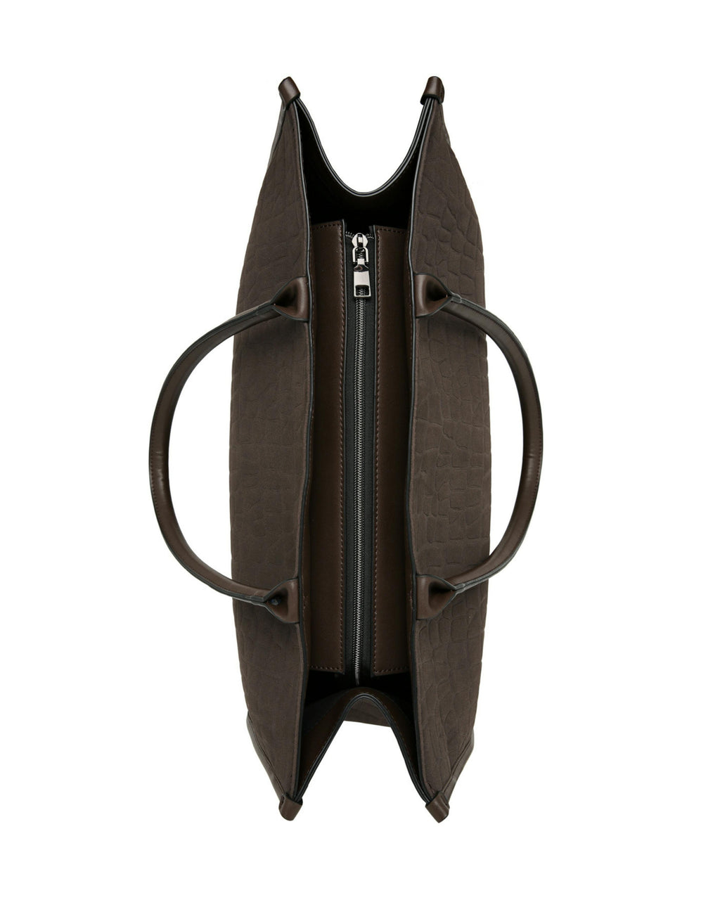 Prene | Compact: The Era Bag (CHOCOLATE SUEDE) Croc Embossed Tote Bag