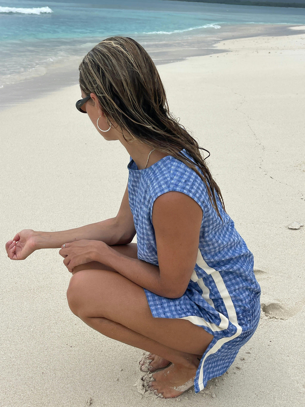Sporty Dress in Blue Gingham