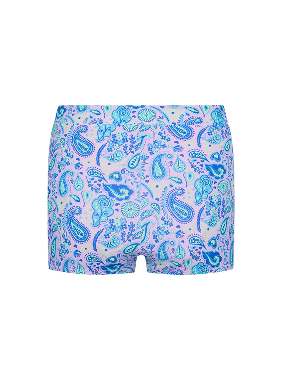 Teen Period Swimwear Hi Waist Short Super Absorbency Paisley Pink